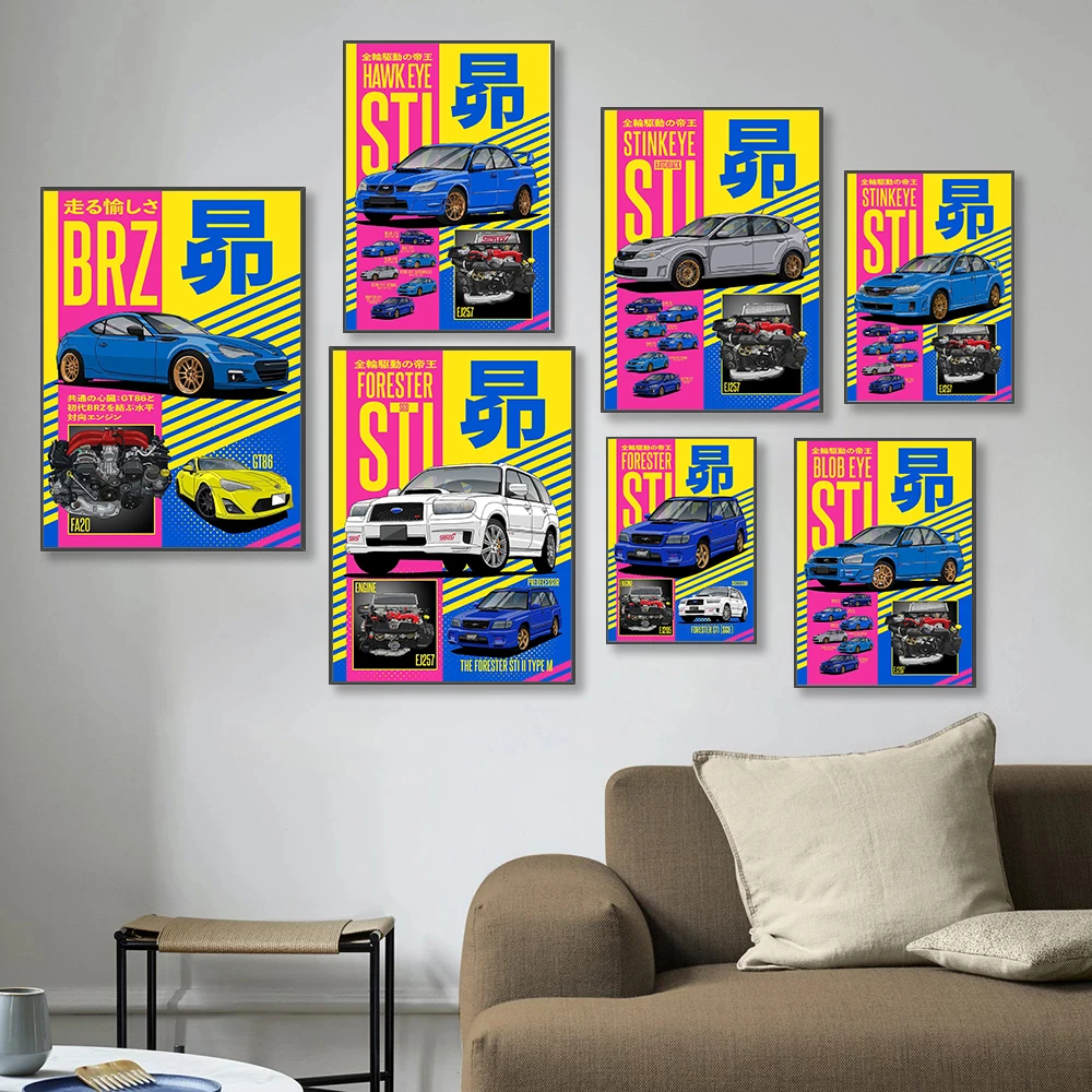 Japanese Car Lifestyle - Japanese Subaru Car Poster Classic Cars