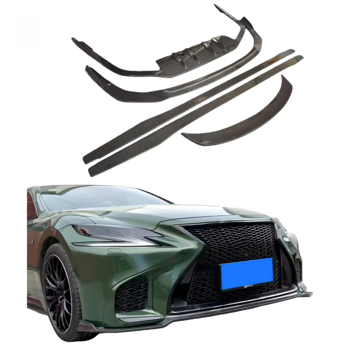 2017-2020 for  Lexus LS/LS350 LS500 LS600H Upgraded Carbon Fiber Body Kit Front Lips Side Skirt Rear Diffuser Tail Wing