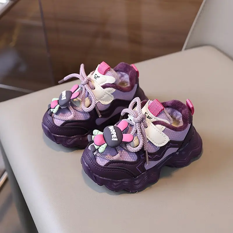 كارتون 2025 الشتاء المخملية أبي أحذية الأطفال الرياضة أحذية رجالية قطنية أحذية الأطفال عادية