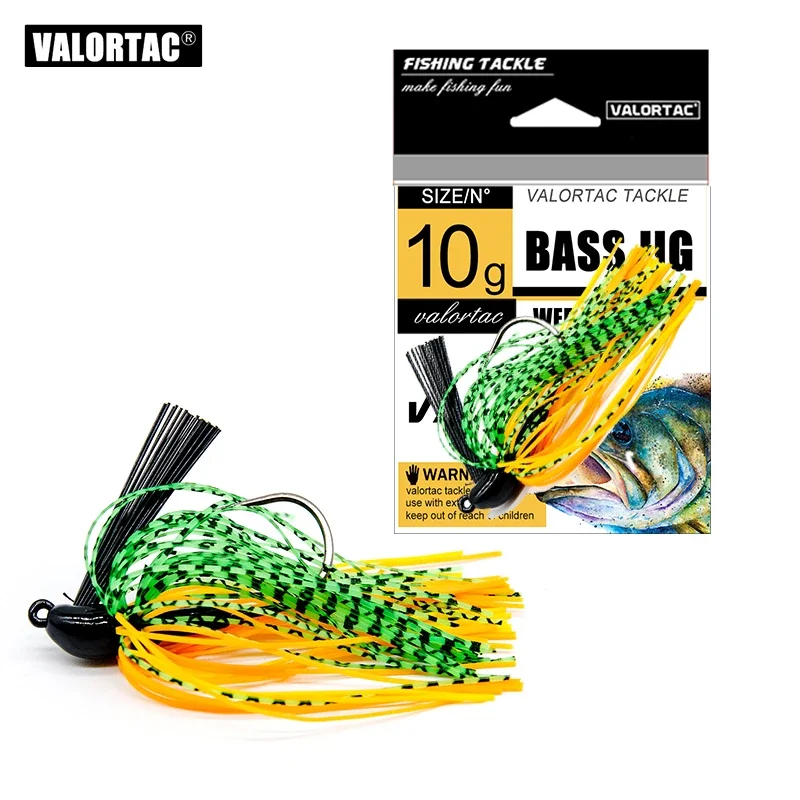 10g weedless bass fishing Jig head for fishing hooks with weed guard colorful silicone skirt bass fishing jig lure fishhook