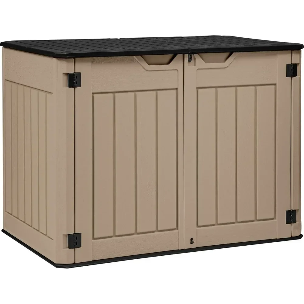 

Настраиваемый большой горизонтальный садовый сарай для хранения, 47 куб. футов, из полимерного композита, без полок, водонепроницаемый, для улицы