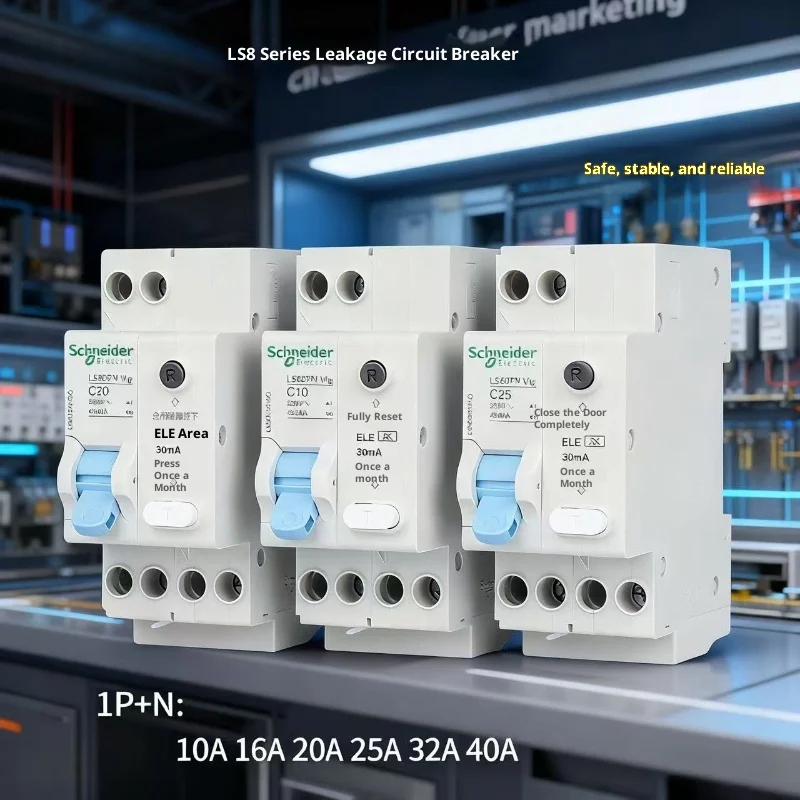 Schneider Electric Small Leakage Circuit Breaker LS8DPN Vigi 1P + N 10A 16A 20A 25A 32A 40 A, Leakage Protector