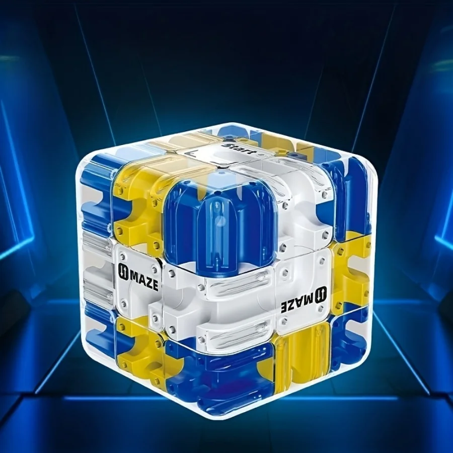 

3D Magic Cube Maze Ball Rolling Puzzle, Fidget Labyrinth Toy, Educational Stress Relief Birthday Gift for Kids