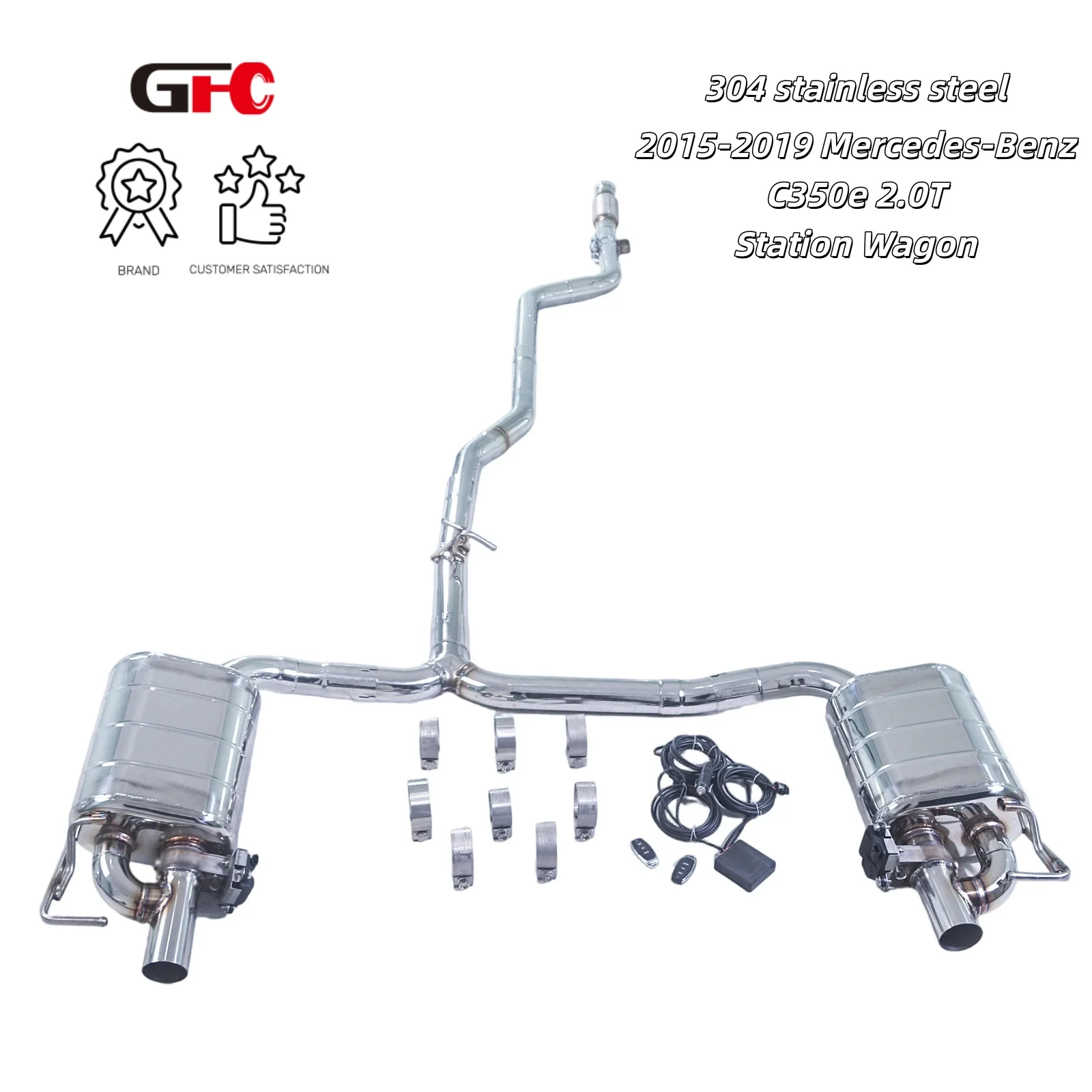

GFC catback performance exhaust system, with valve muffler, no tip. OEM diffuser For the 2015-2019 Mercedes-Benz C350e 2.0T