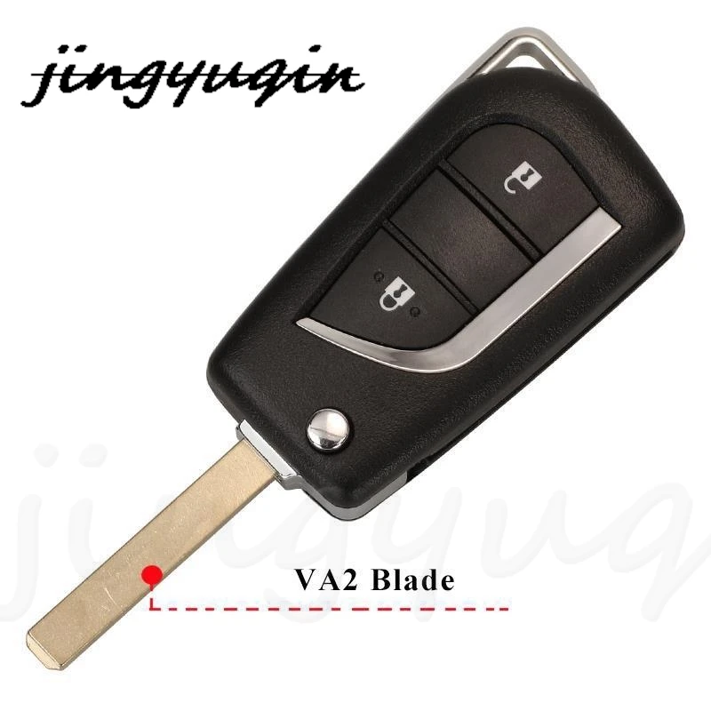 jingyuqin 2/3/4BTN Flip Folding Remote Key Shell For Toyota Levin Camry Reiz Highlander Corolla Key Case VA2 Toy48 Toy43