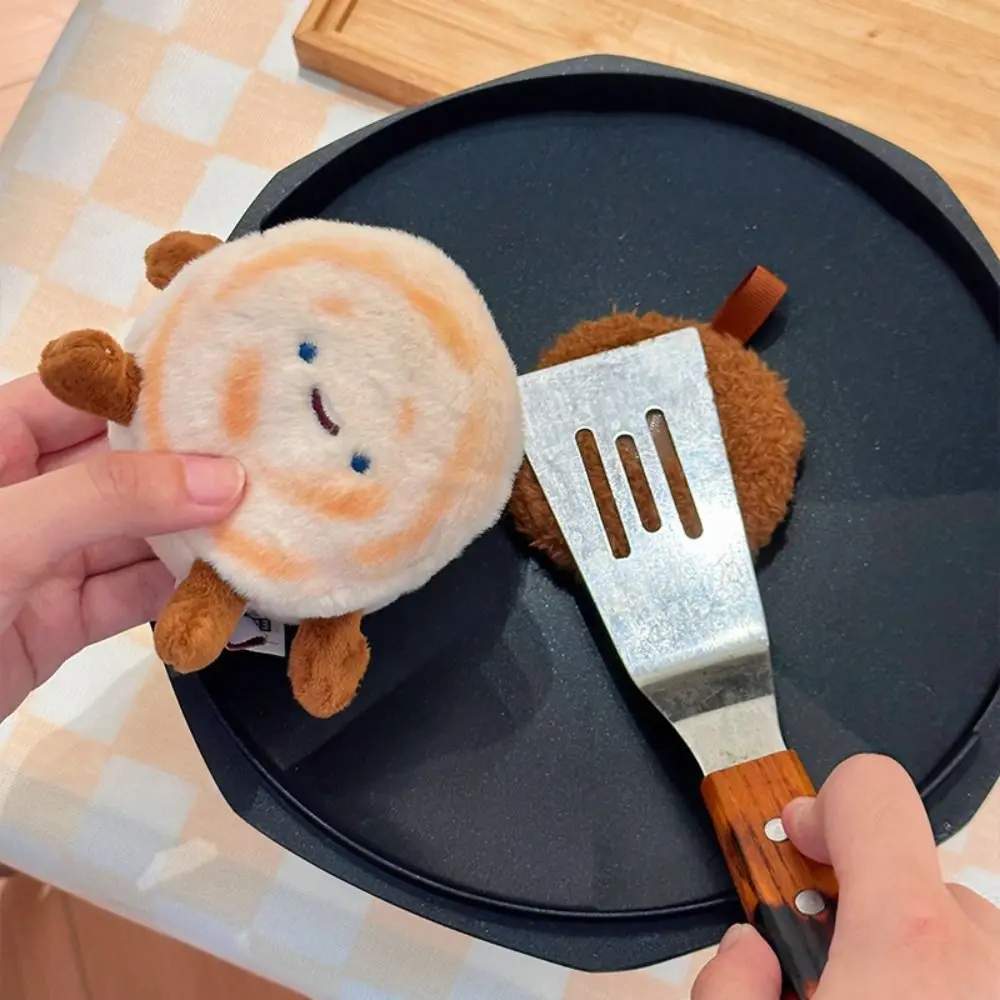 Cute Plush Rougamo Keychain Creative Detachable Roujiamo Meat Pie Pendant Toys Key Ring Chinese Hamburger Bag Pendant Unisex