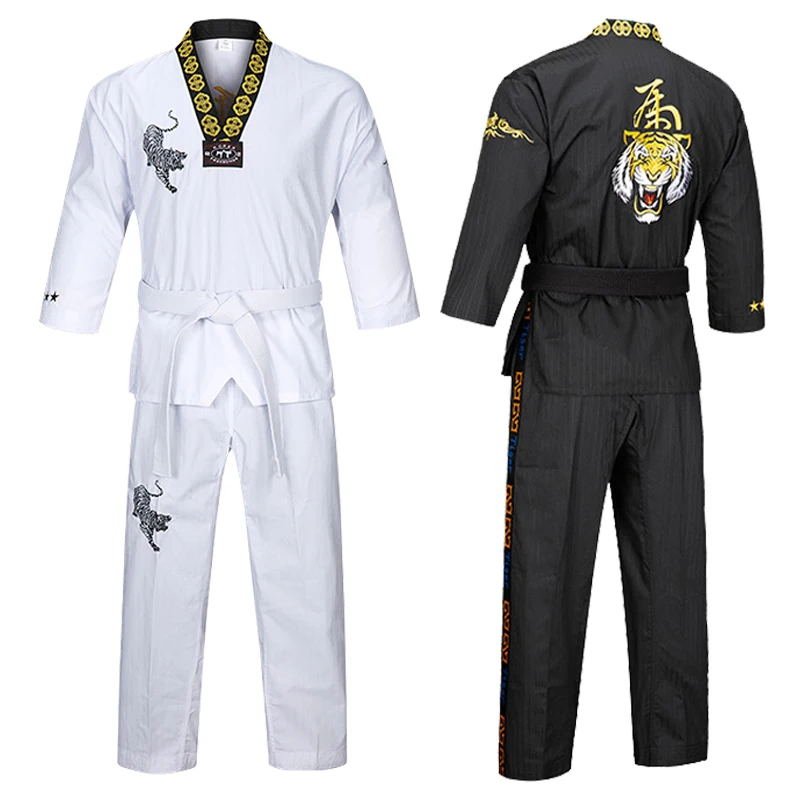 Dobok Taekwondo Do Taekwondo Uniform demonstracyjny z dekoltem w szpic, szkoła gimnastyczna Karate dla dzieci i 2023 haftowania dla dorosłych