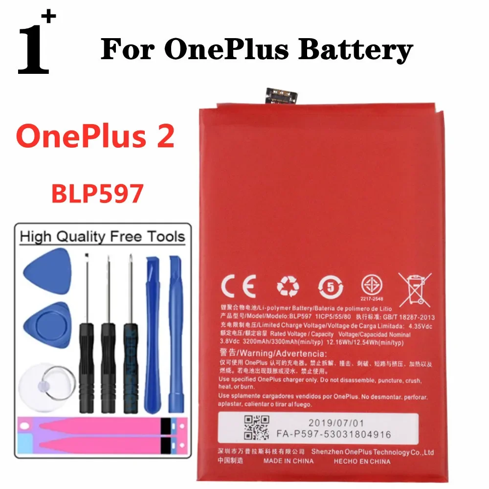 BLP597 Original Phone Battery 3300mAh For OnePlus 2 A2001 High Quality Replacement Batteries + Tools