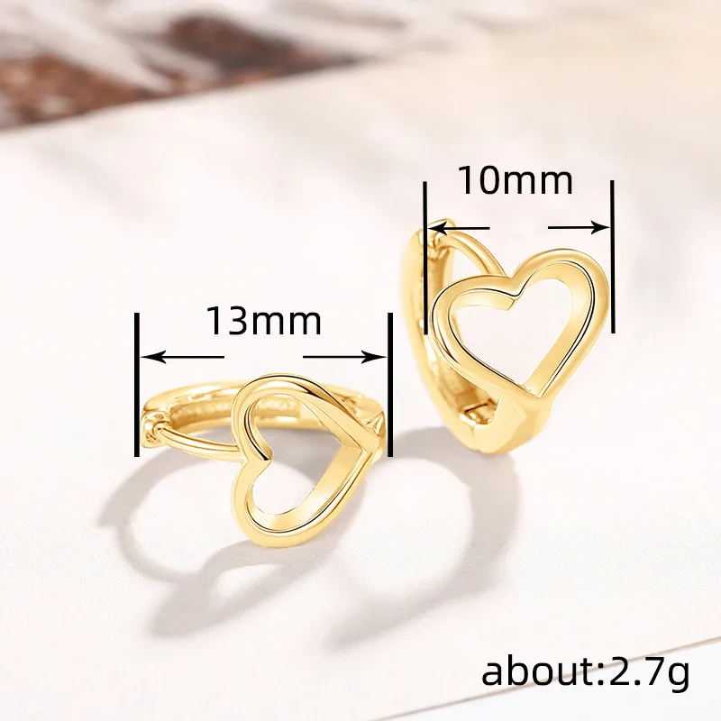 Huitan Exquisite Hollow Heart Hoop Earrings for Women Dainty Circle Earrings Silver Color/Gold Color Statement Jewelry Wholesale