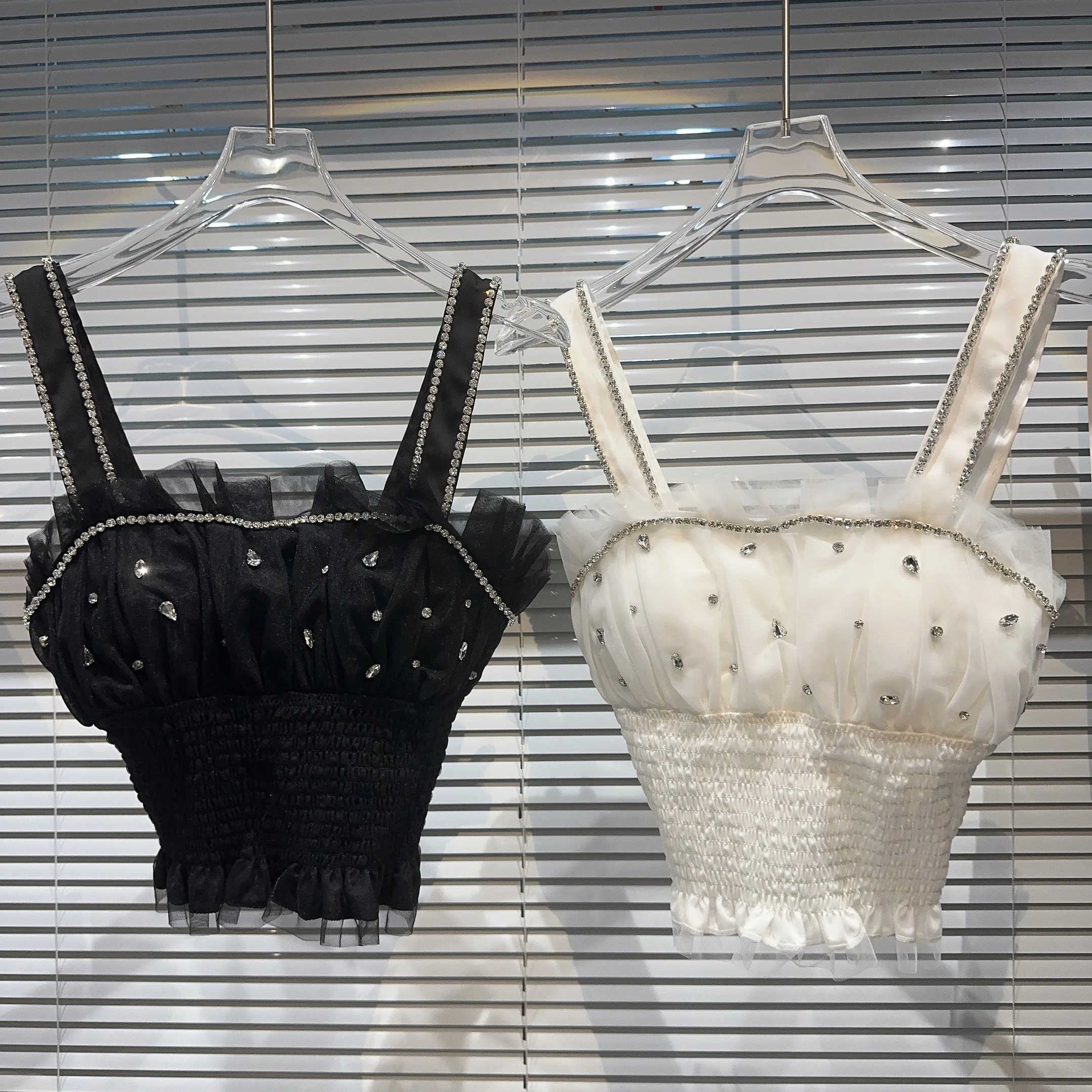 

Клубный знаменитости, модный жилет с сетчатыми ремнями и бисером, женский жилет Faion Par ort Sve Bal, цельный крой прямого кроя