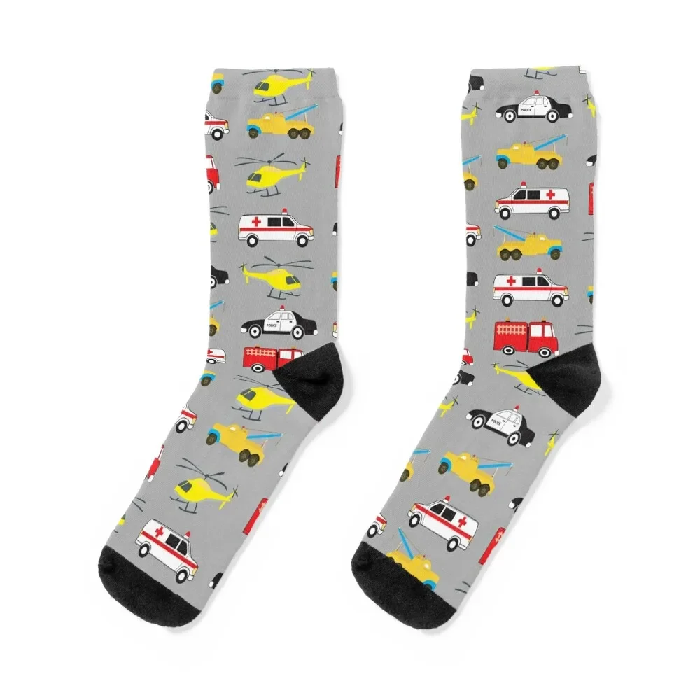 Emergency Vehicles Transportation Socks colored Heating sock crazy designer Socks For Women Men's