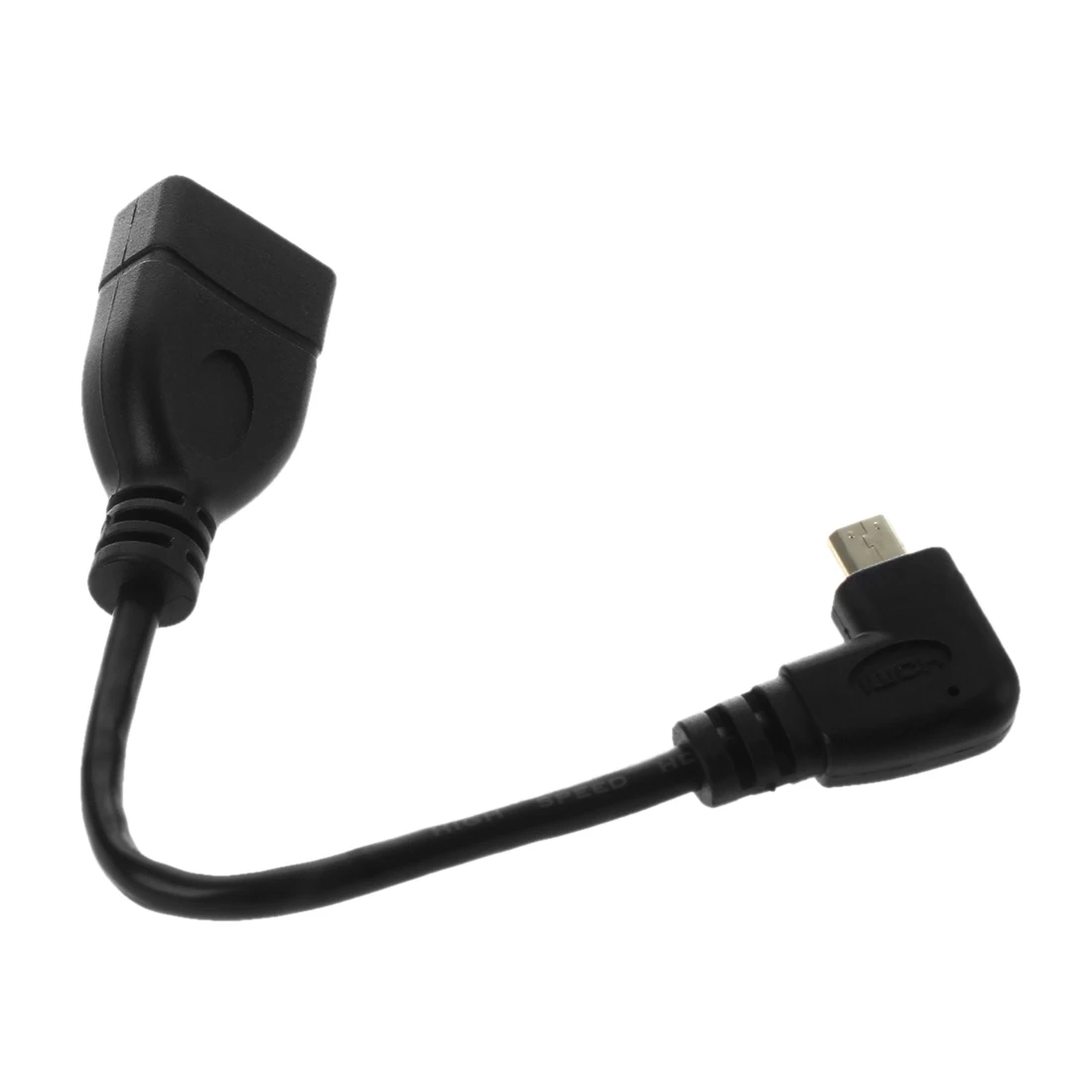 Kabel przejściowy micro-HDMI o kącie 90 stopni, męski na HDMI, żeński, długość: 17 cm