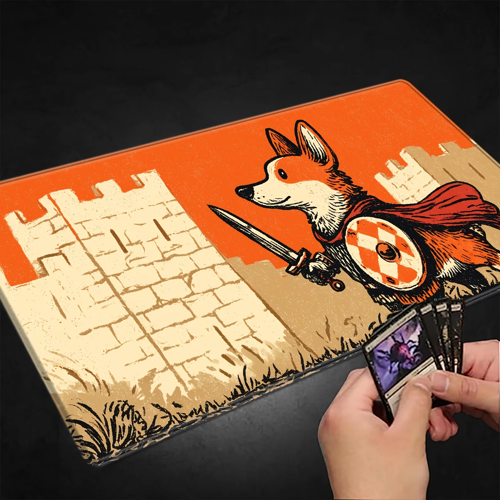 

Милый игровой коврик для мыши Corgi Knight, противоскользящая резиновая основа, коврики для ноутбука, стола, утолщенная клавиатура, аксессуары для ПК, край блокировки