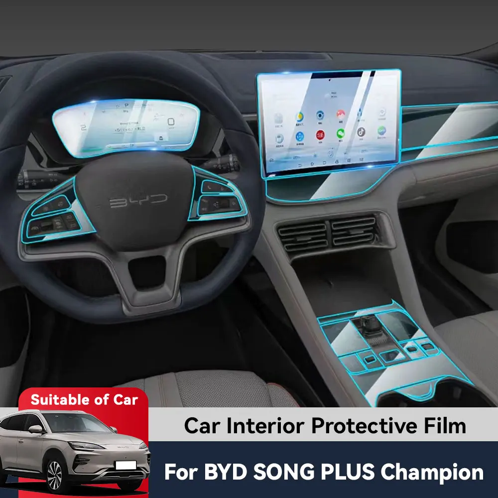 

Auto Central Control TPU Navigation Anti Scratch interior Protection Film GPS Navigation For BYD SONG PLUS Champion 2023 2024