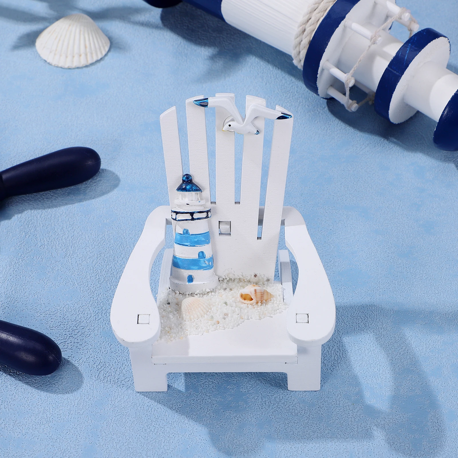

Beach Chair Decoration Home Ornaments Decorations Lighthouse Wooden Sunshine Miss