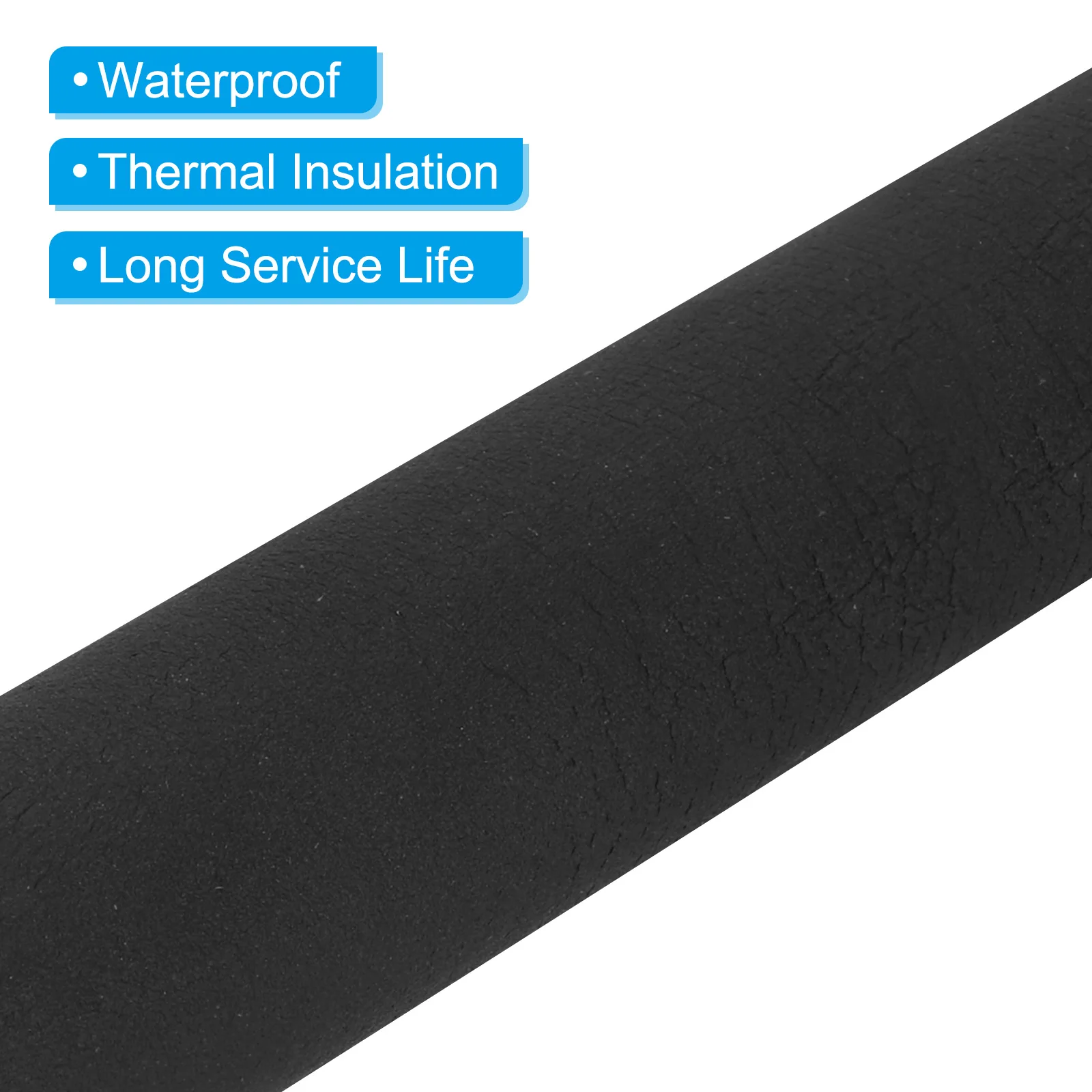 1.8m/2m Pipe Insulation Foam Tube Pipe Cover Wrap Roll Bar Padding Tubing for Handle Grip HVAC Outdoor Air Conditioner Units