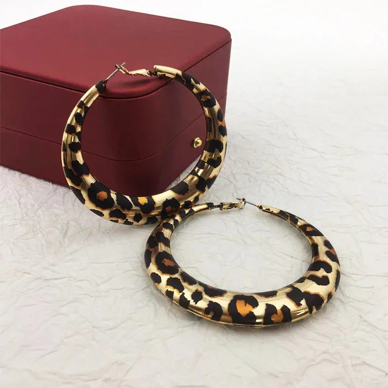 Europe and America Leopard Print Exaggerated Style  Designer Earrings  Womens Jewelry New Arrival Fashion Jewelry