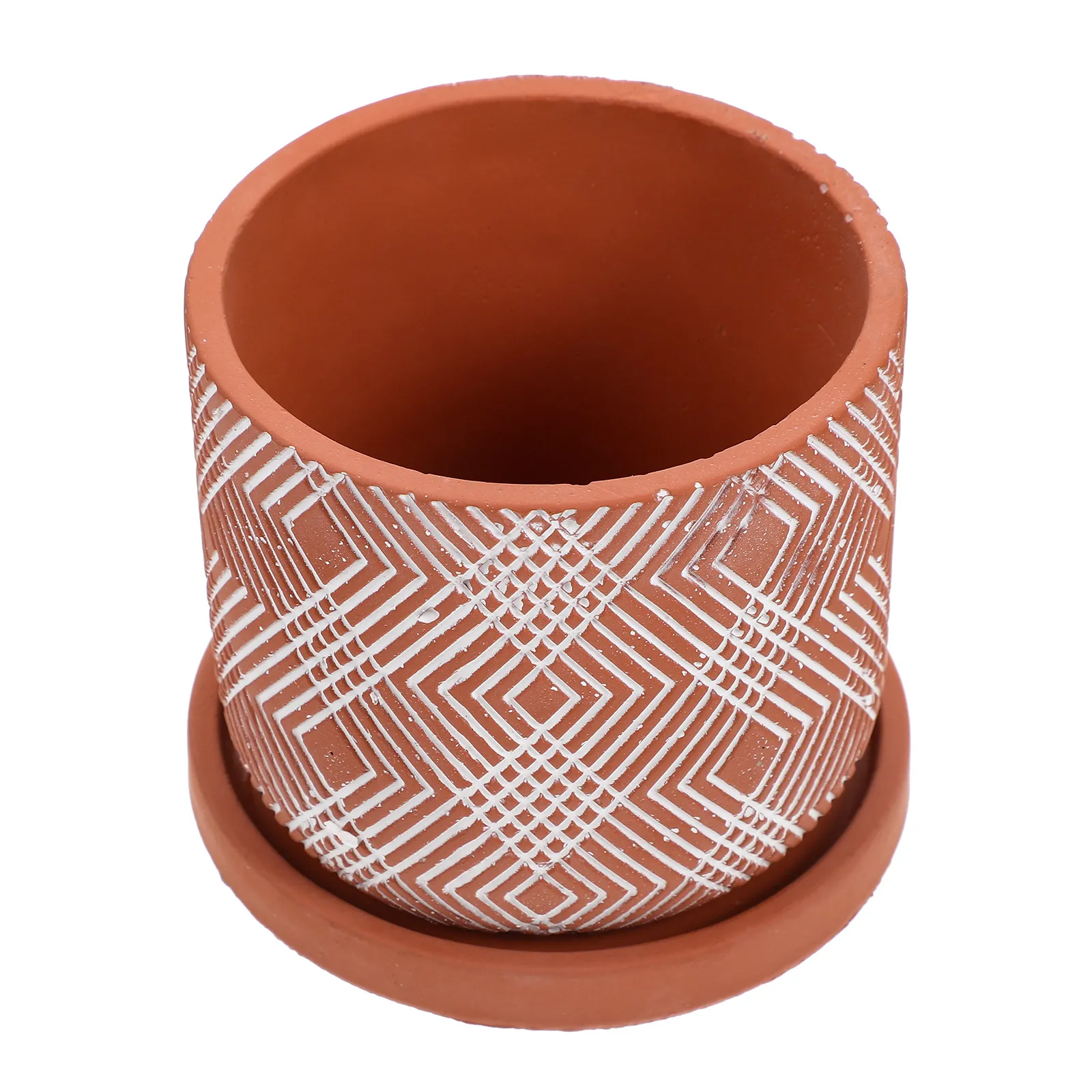

Garden Planter Flower Pot Indoor Plants Cement Flowerpots with Tray Creative Succulent