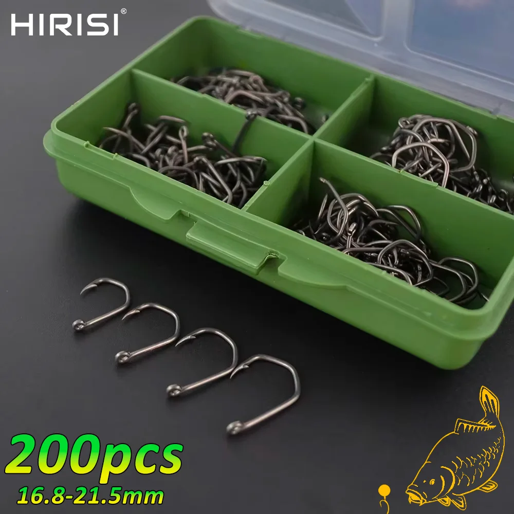 

200pcs Carp Fishing Hooks Barbed Pinpoint Claw Hooks PTFE Coating High Carbon Stainless Steel Eyed Fish Hooks With Box X611