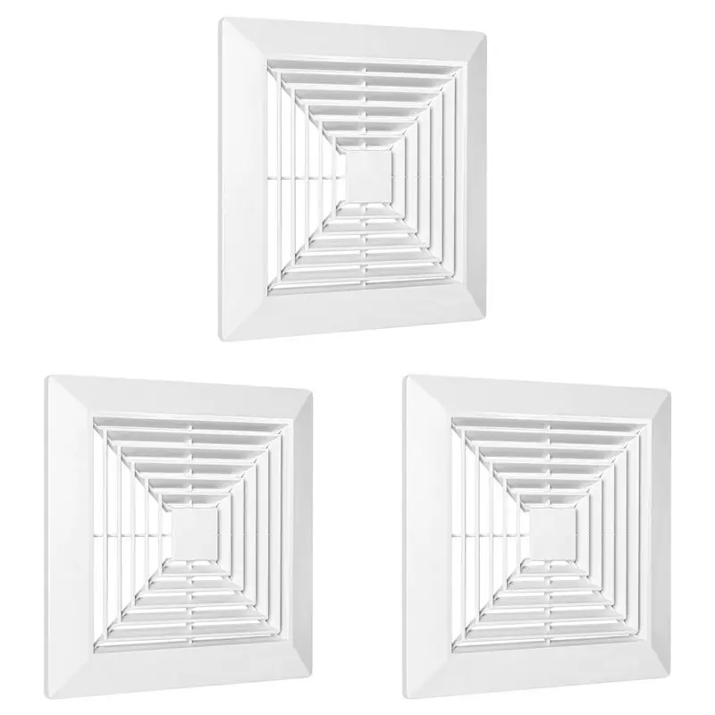 ABVI-3X Bathroom Exhaust Fan Cover With Springs Replacement Parts For Square Ceiling Or Wall-Mount Exhaust Fan, Bathroom