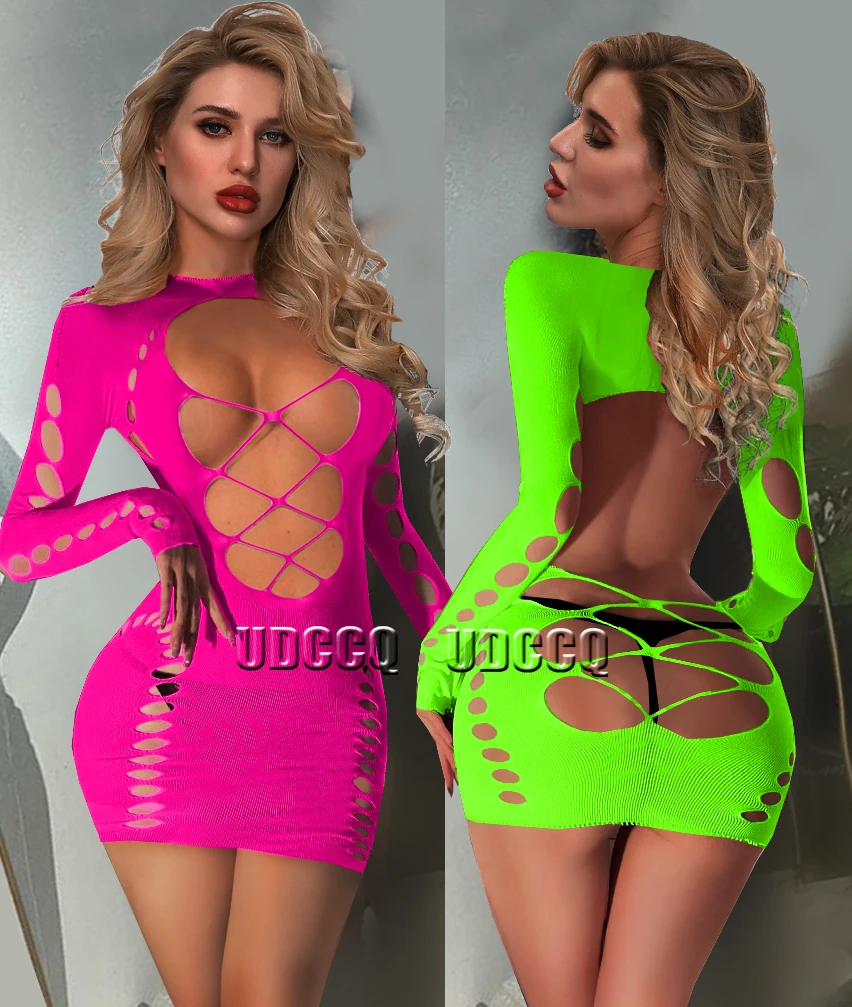 Sexy crochet Fishnet Cosplay Lingerie Babydoll Underwear costumes Chemises Sleepwear hoot sexy dress baby doll lingerie sexy