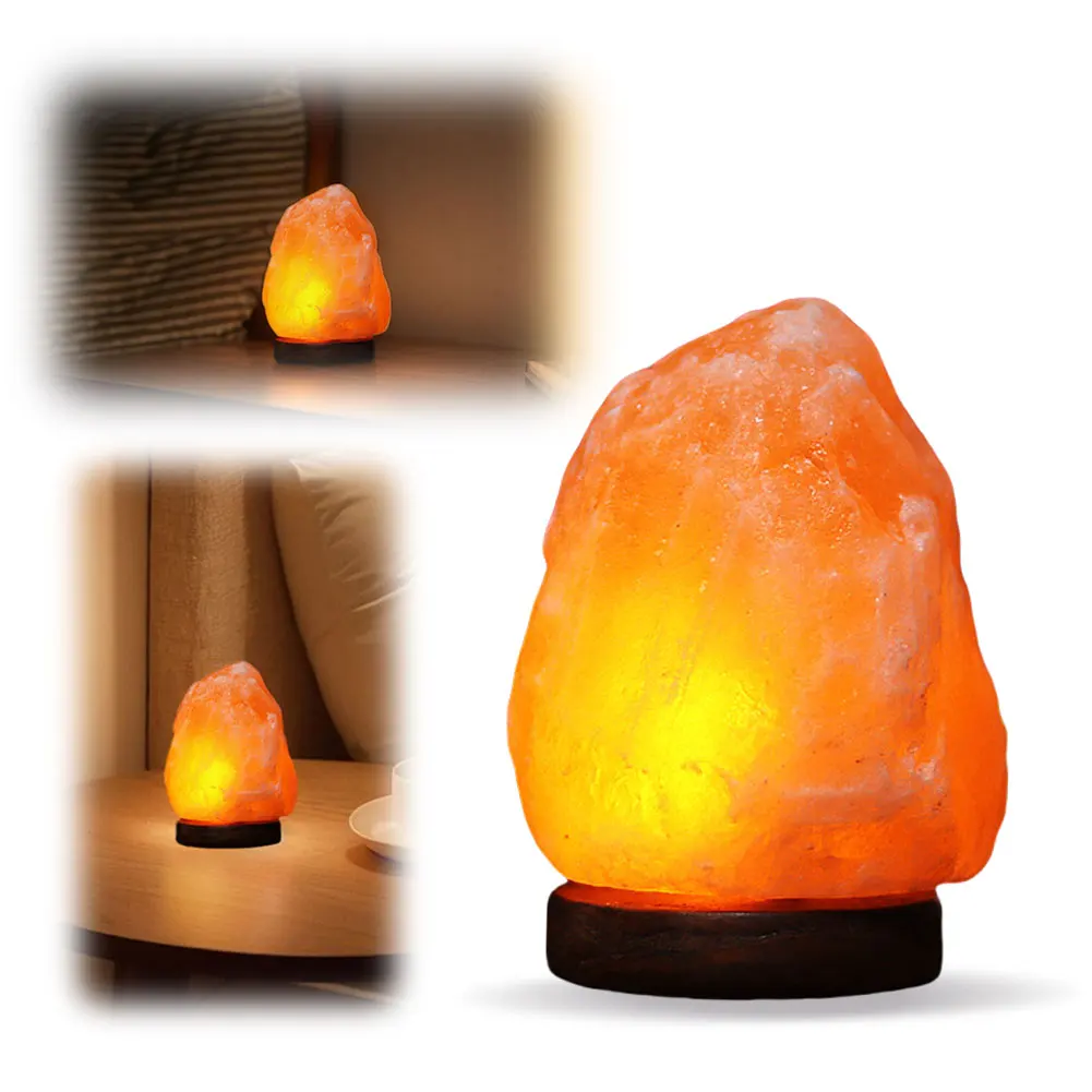 Himalayan Salt Lamp Crystal Salt Rock Lamp with Base LED Atmosphere Lamp Classic Table Light Home Bedroom Decoration