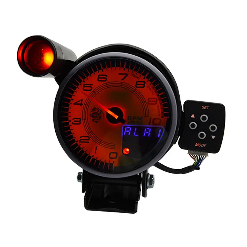 95MM Tachometer 0~10000 RPM Gauge Stepper motor Three Led Color Display With Shift Light 12V