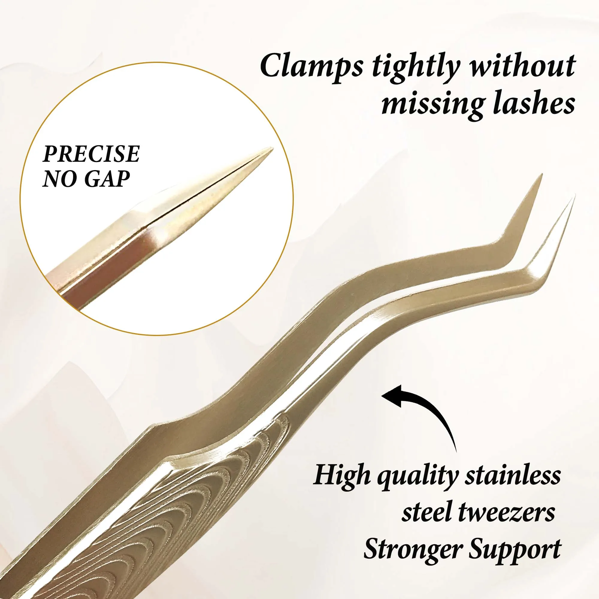 pinzas para pestañas de alta calidad pinzas de acero inoxidable superduro pinzas 3D volumen preciso antiestático clip de extensión de pestañas