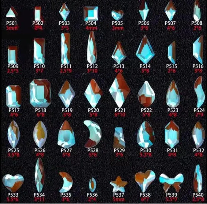 100 sztuk złota aurora różnego kształtu wielokolorowy kryształ elegancki Rhinestone 3D Manicure zdobienie paznokci dekoracje Charms biżuteria