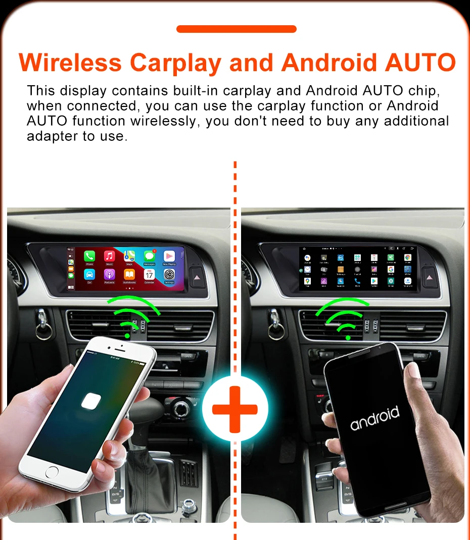 8,8'' Snapdragon 8-Kern Wireless Carplay Android 15 Auto-Radio GPS-Bildschirm für Audi A4 A4L B8 2007-2009 MMI2G Autoradio Stereo Multimedia-Player Bluetooth WIFI 4G LTE – Detail 10