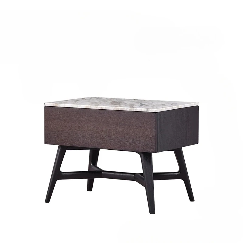 

Italian Modern Bedroom Solid Wood Storage Cabinet Nordic Minimalism Light Luxury Bedside Table