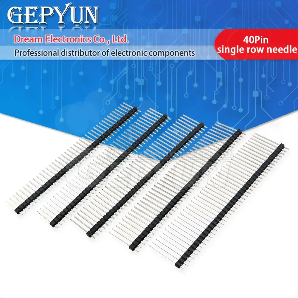 10PCS Single Double Row Male 1x40P/2x40P 2.54mm Height Long Breakable Pin Header Needle length 15 17 19 20 21 23 25mm NEW