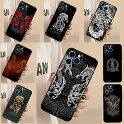 Fenrir Wolf Nordic Runes Phone Case For iPhone 16 15 14 13 12 11 Pro Max XS X XR 7 8 Plus 12 13 Mini Back Cover