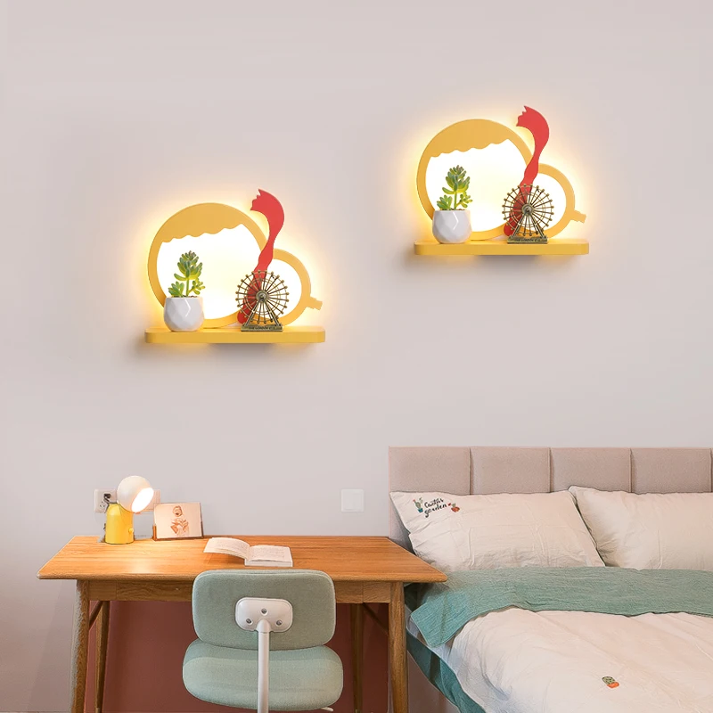 

Modern LED Wall Lights Living Room Bedroom Bedside Children's room Cartoon Blue yellow Lighting Lamp Luminaire Wall lamp Sconce