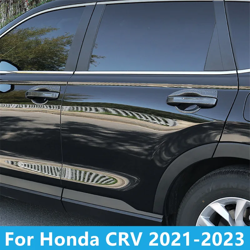 

For Honda CRV 2021-2023 Car door handle cover door bowl carbon fiber protection stickers car decorative Automotive specific part