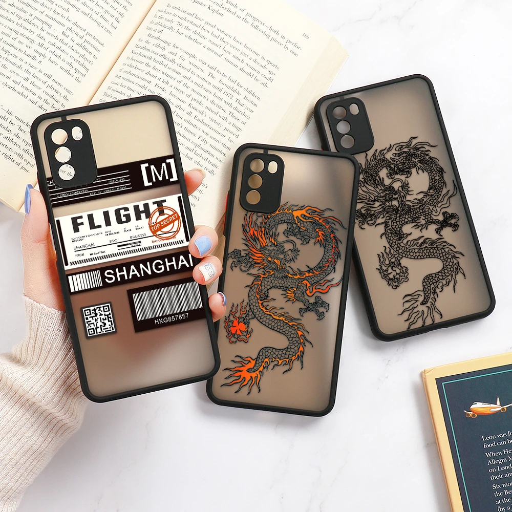 

Label Matte Case For Samsung A52 Dragon Case For Samsung A54 A34 A53 A52S 5G A51 A 52 A33 A12 A71 A72 A21S A50 A32 A31 A22 Cover