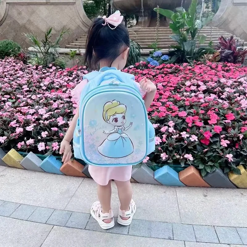 Hot Disney Kindergarten Schoolbag Girl Big Class Girl Cinderella Snow White Mermaid Baby Children Kawaii Special Gifts Backpack