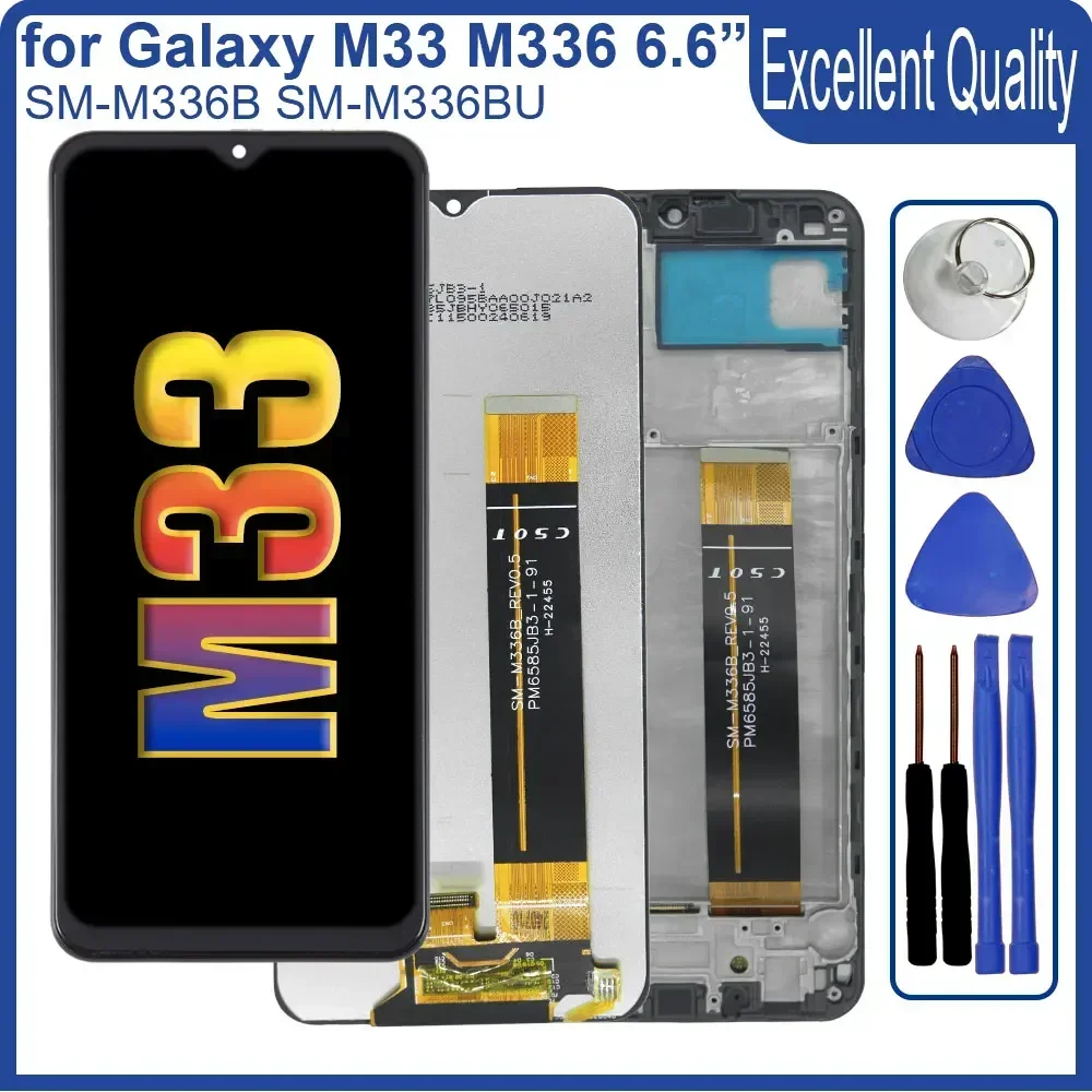 6.6\'\' LCD for Samsung Galaxy M33 M336 LCD Display Touch Screen Digitizer Assembly for Samsung M33 M336 SM-M336B/DS SM-M336BU LCD