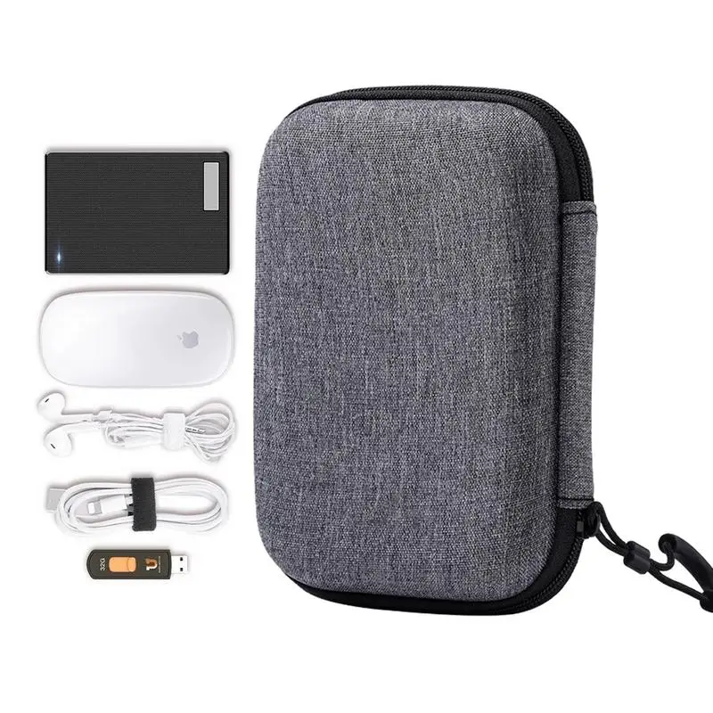 Headphone Case Small Zipper Pouch Earbud Case With Clip Wired Earphone Case Holder Protective Hard Shell Travel Bag Waterproof