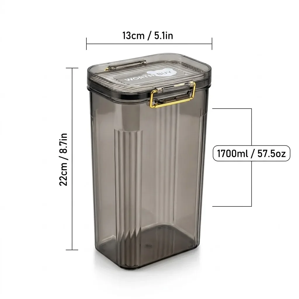 Luchtdichte voedselbewaarcontainers met deksels, transparant, stapelbaar, keukenopbergers, PET-plastic, koelkastdoos voor ontbijtgranen, snacks en kruiden.