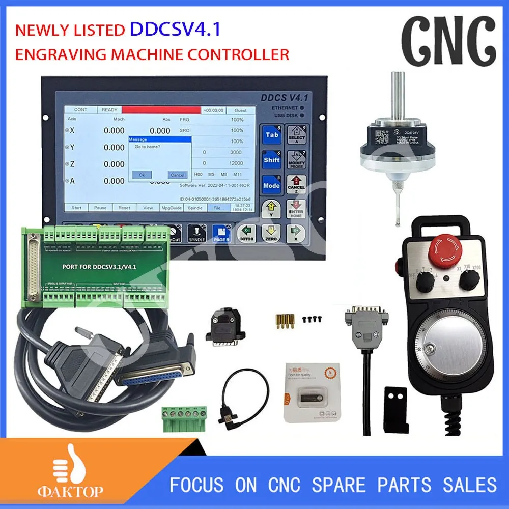 CNC Kit DDCSV4.1 3 Axis 4 Axis Offline Engraving Machine Motion Controller Probe Edge Finder V5 Anti-Roll 3D Center Rod MPG