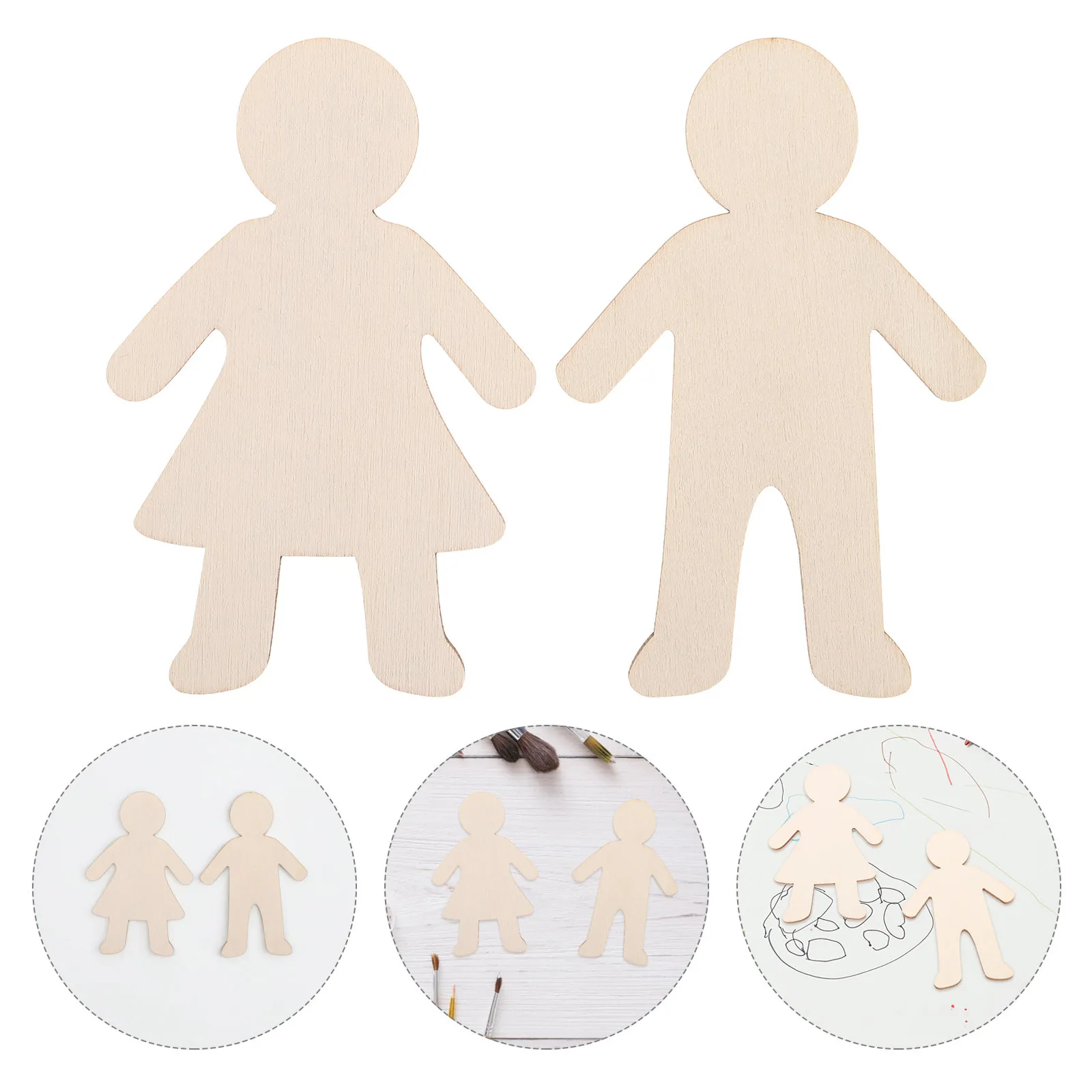 

20Pcs DIY Blank Wood Ornaments Creative Graffiti Unfinished Wooden Crafts for Kids Handicraft Home Decoration Blank Ornaments