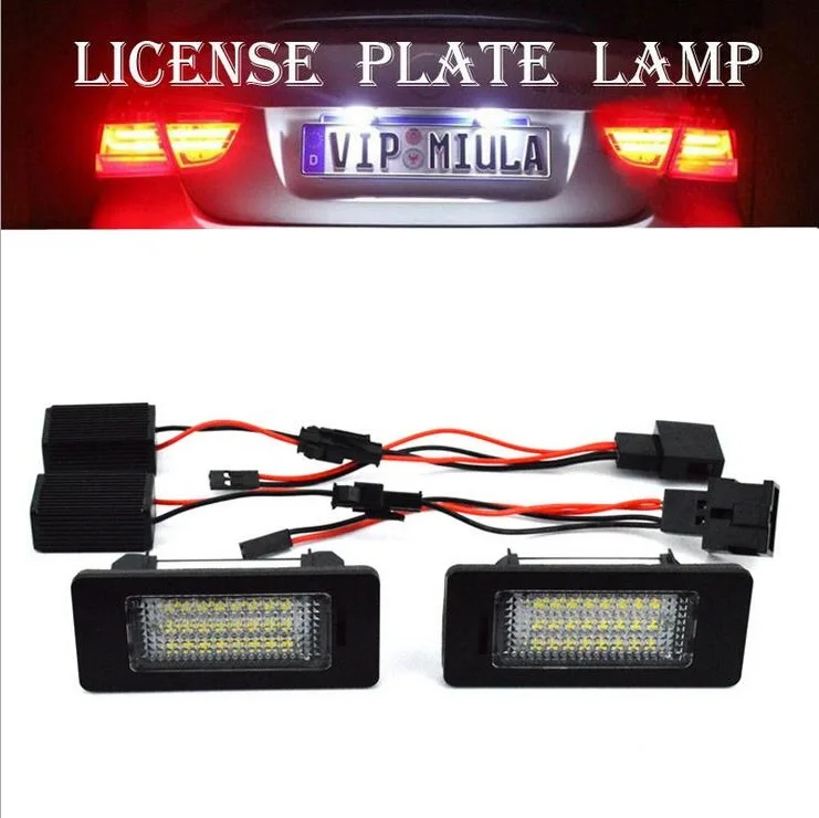 2Pcs Car Canbus Error Free LED License Light 13.5V For Audi A1 A4 B8 A7 5D For VW Golf Passat Led Number Lamp Auto Accessories