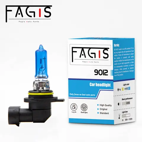 Fagis 자동차 전조등 할로겐 전구, 자동차 헤드 램프, 미국 브랜드 9012 Hir2, 블루 슈퍼 화이트, 12V, 55W, 1 개