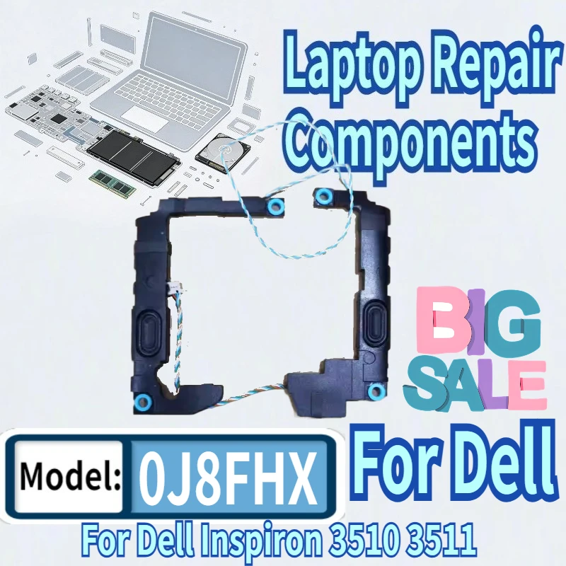 

Для ноутбуков Dell Inspiron 3510 3511: комплект внутренних аудиодинамиков (левый и правый) J8FHX 0J8FHX, быстрая доставка
