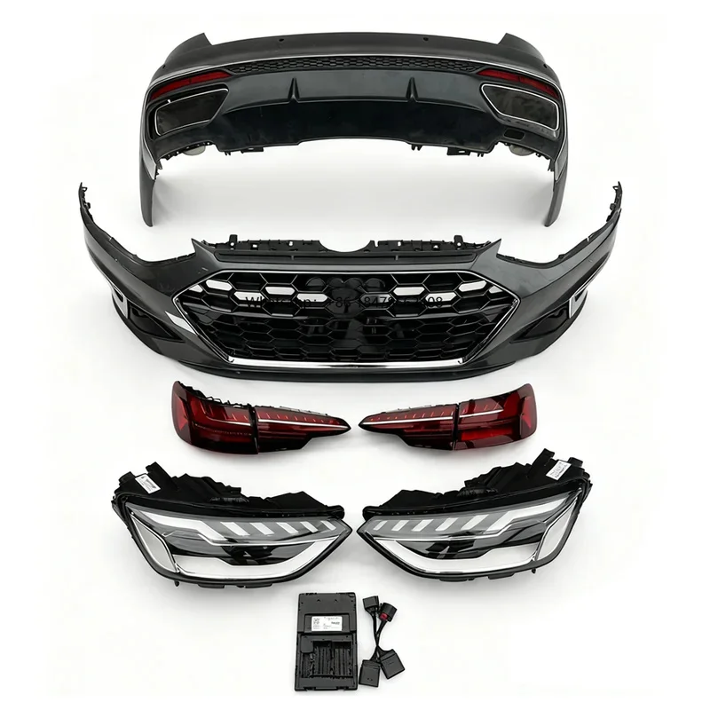 Factory-direct Car A4 S4 B9 Upgraded 2023 RS4 B9.5 Style Front Rear Bumpers Headlights Full Body Kit for  2017 2018 2019