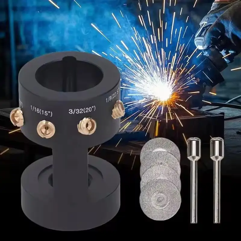 Ostrzałka do elektrod wolframowych Narzędzia do spawania TIG Wielokątne i poziome otwory z przesunięciem z rowkami tnącymi, narzędzia do szlifowania elektrod