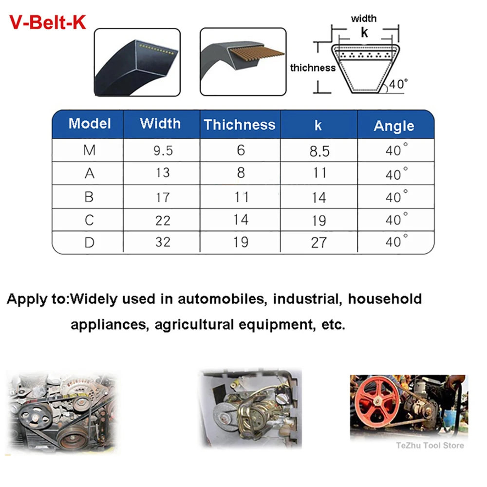 1Pcs O / M Type V-Belt 16 Inch To 60 Inch Rubber Industrial Agricultural Equipment Transmission Drive V Belt