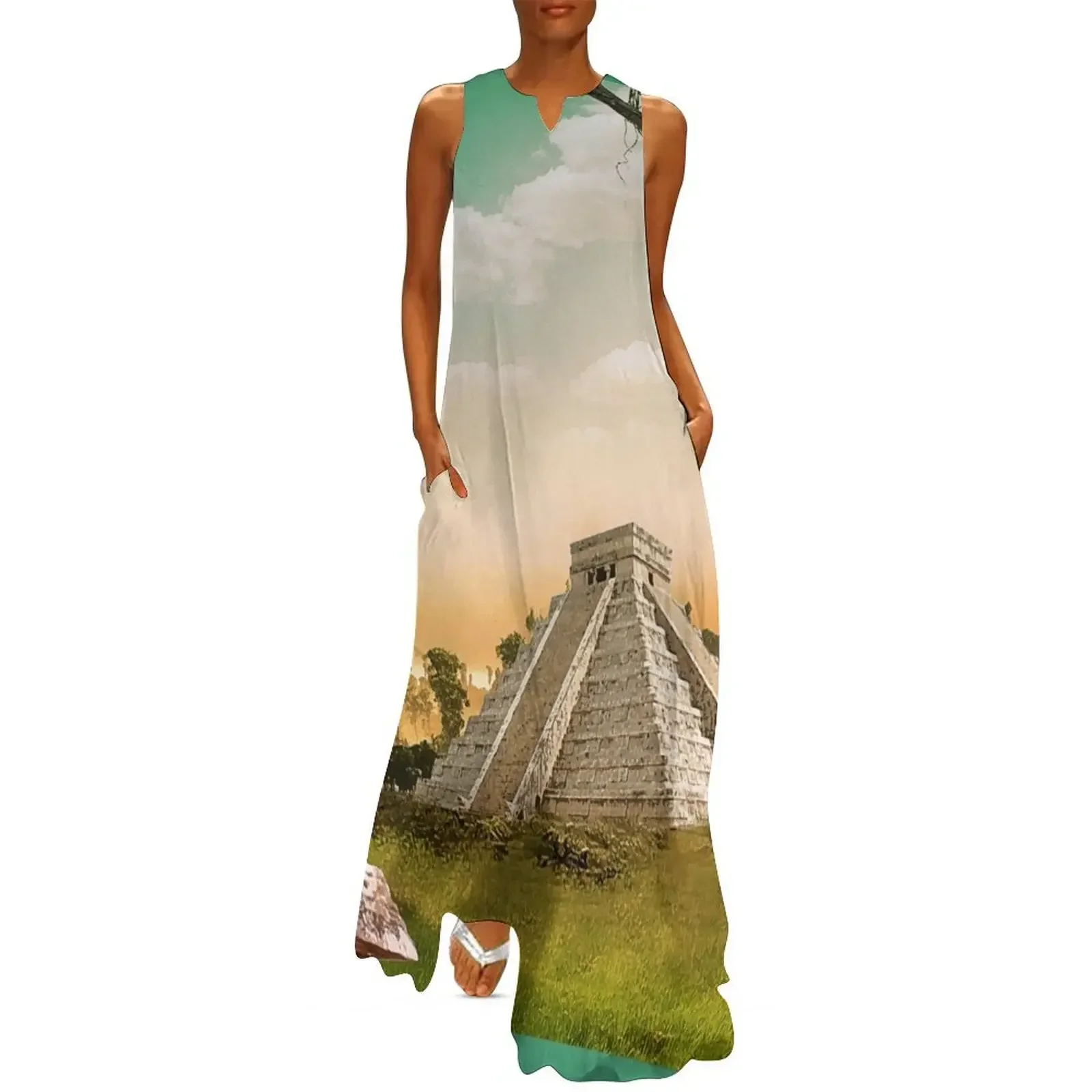 

Chichen Itza Mayan Long Dress Dress woman wedding guest dress 2025 prom 2025 Woman fashion