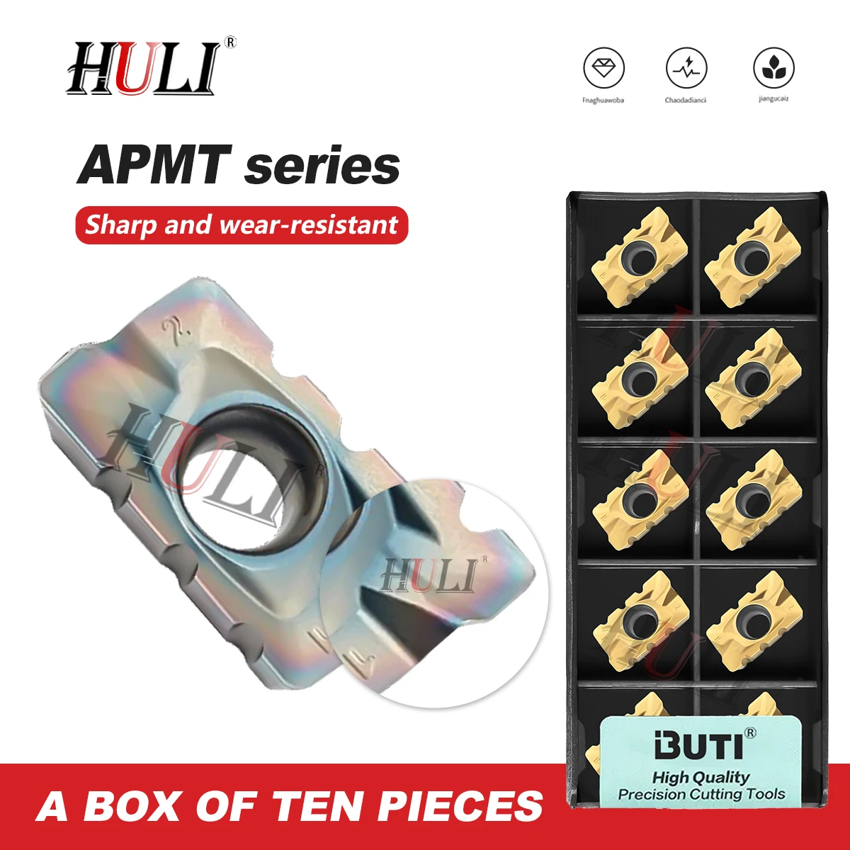 

APMT1604PDER-PM6 Фреза для кукурузы с зубчатой канавкой и ЧПУ в форме лодки APMT1135PDERM4 Грубые фрезерные пластины из стали и нержавеющей стали